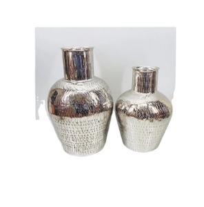 Floreros decorativos de aluminio para el hogar, maceta de Metal con acabado martillado para el hogar, sala de estar, suelo, florero de Metal decorativo - Product Image 6