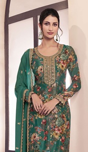 ชุดสาหรี่คามีซแบบกึ่งสำเร็จรูปปักลายดิจิตอล Chinon สำหรับงานปาร์ตี้ งานดิวาลี และงานแต่งงาน - Product Image 4