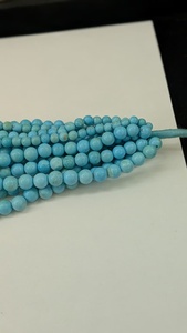 Perles lisses en turquoise naturelle Sleeping Beauty, pierre précieuse d'Arizona bleu ciel (5 - 8 mm, 20 pouces) pour la fabrication de bijoux - Product Image 3