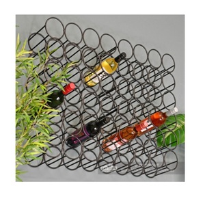 Porte-bouteilles mural en métal, support à verres, étagère murale multifonction en métal pour la maison, le bar, la cuisine, la salle à manger - Product Image 1