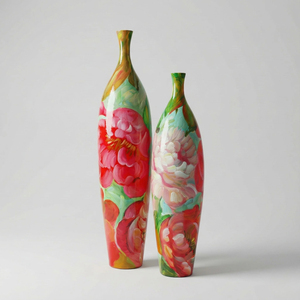 Juego de Jarrones Decorativos Florales Coloridos Hechos a Mano, Diseño Pintado a Mano, Macetas Modernas para Decoración de Sala de Estar - Product Image 2