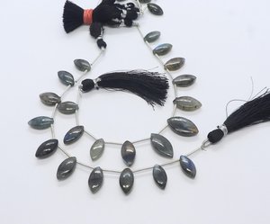 Flashy Labradorite Smooth Marquise Cut Side Drill Gemstone <b>Beads</b> 7x14-8x16MM Natural Labradorite Fancy Shape <b>Beads</b> 5Inch Jewelry - Product Image 6