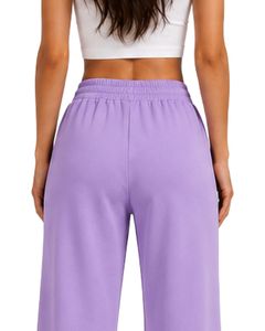 Pantalones de chándal anchos morados lavanda para mujer, de cintura alta, ajuste holgado, estilo jogger, informales, para uso diario, personalizados por el fabricante - Product Image 6