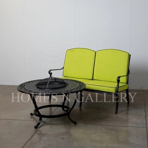 Mới Nhất Cổ Màu Đen Đúc Nhôm Ngoài Trời Đồ Nội Thất Sân Vườn Set Với Hai Ghế Lửa <span class=keywords><strong>Pit</strong></span> Bảng Tại Giá Rẻ Giá Từ Ấn Độ - Product Image 5