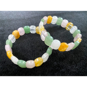 Natural Gemstone Oval Cut Faceted Dhanyog Bead <b>Bracelet</b> Gorgeous Semi-Precious Stone Crafts Natural Stone <b>Bracelets</b> - Product Image 1
