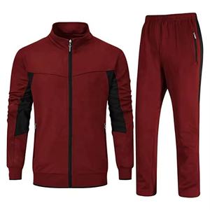 Conjunto de Chándal para Hombre con Bloques de Color, Chaqueta con Cremallera y Cuello Alto, Pantalones Largos, Conjunto de 2 Piezas, OEM ODM, con Cremallera Frontal - Product Image 1