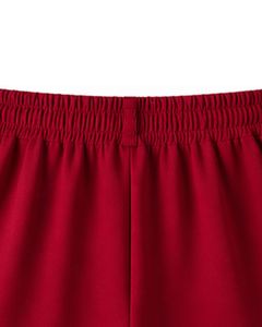 Red Women Lounge Set Contrast <b>Trim</b> Short Sleeve T Shirt & Shorts Casual Summer Two Piece Outfit Soft Breathable Cotton Blend Set - Product Image 5