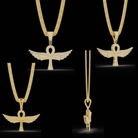 Pendentif Croix Ankh Personnalisé en Gros pour Hommes, en Argent Sterling 925 avec Moissanite VVS, Bijoux Hip Hop, Croix Égyptienne Plaqué Or Troisième Génération