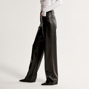 Pantalones de Lona Verde Personalizados con Detalles en Cuero para Mujer, Nuevo Diseño, Estilo Urbano, Corte Regular, Casual, para Invierno, con Logotipo, Frente Plano, Cintura Media - Product Image 4