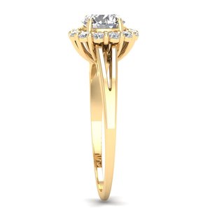 Bague de fiançailles minimaliste REYES en or jaune 14 carats plaqué rhodium, diamant certifié IGI, haute qualité, cadeau pour femme - Product Image 3