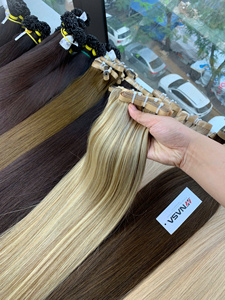 Extensions de cheveux slavons de qualité supérieure, 100g, type Tape In, cheveux humains vierges vietnamiens Nasa Hair, toutes couleurs, 50cm - Product Image 6