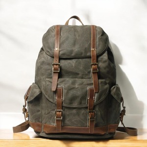 Sac à dos en cuir et toile vintage pour voyage, école, ordinateur portable – Fournisseur en gros sous marque privée LCB-0042 - Product Image 5