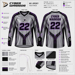 OEM Custom Reflective Metallic <b>Silver</b> Motocross Jersey Unbranded Polyester Mesh Dirt Bike Racing Shirt - Product Image 5
