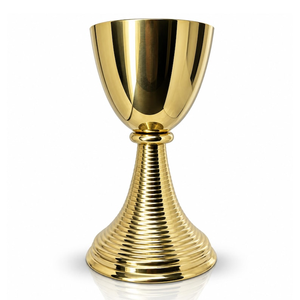 Premium Polished Brass <b>Trophy</b> Goblet Elegant Metal Chalice Decorative Stemmed <b>Cup</b> Luxury Award Tabletop Display Collectible - Product Image 4