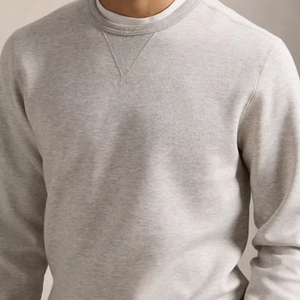 Sweat-shirt brodé à manches longues en pur coton pour homme, motif uni, collection automne-hiver, vente en gros - Product Image 1