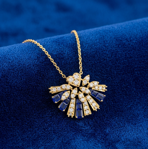 Pendentif de luxe en or massif 18 carats et 14 carats avec diamants certifiés, magnifique collier pendentif charmant et tendance - Product Image 2