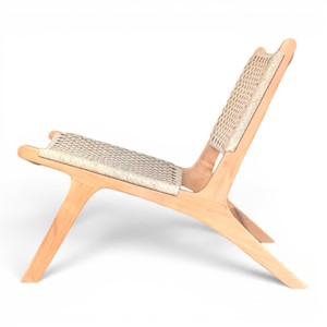 Fabricante OEM de Muebles de Madera de Teca Indonesia, Silla con Detalles de Cordón Tejido Personalizada, Venta Directa de Fábrica, Silla de Salón Moderna - Product Image 2