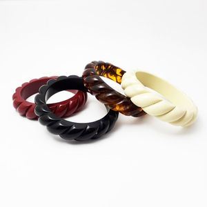 Handmade H a CRAFT Resin <b>Bangles</b> & <b>Bracelets</b> Classic Party Wear with Carved Floral Design for Women - Product Image 2