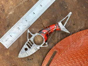 Couteau à poisson en acier damas fait main de 6 pouces, revêtement poudré, couteau de chasse et de camping, cadeau personnalisé OEM - Product Image 3