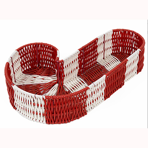 Cesta de Almacenamiento de Mimbre con Diseño de Bastón de Caramelo - Product Image 4