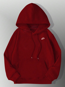 Women's Red Hoodies With Cat Print <b>Back</b> Design Casual Cotton Sweatshirt Regular Fit Autumn Winter <b>Drop</b> Shoulder Custom Logo OEM - Product Image 4