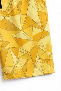 Shorts de Baño para Hombre con Estampado Geométrico Amarillo, Secado Rápido y Cordón Ajustable - Product Image 4
