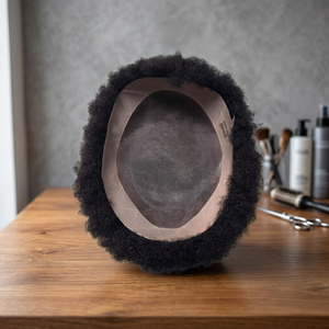 Peluca Afro de Cabello Humano Indio 100% Remy, Estilo Afro con Ondas Sueltas y Profundas, Ondas Naturales, Base Mono BD Ligera e Impermeable - Product Image 2