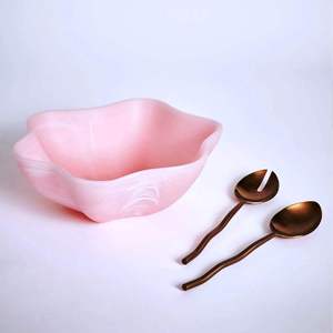 Decorative handmade resin <b>salad</b> <b>server</b> for kitchen use colorful long handled glossy luxury cutlery for dessert serving - Product Image 3