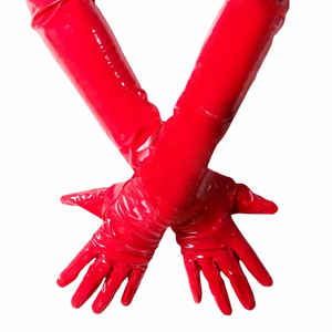 White PU Opera-Length <b>Gloves</b> Retro Style Unlined For Party Wear - Product Image 4
