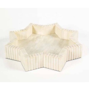 Plateau de service hexagonal en os incrusté, plateau de petit-déjeuner en os, plateau décoratif de table en os incrusté, vente en gros - Product Image 3