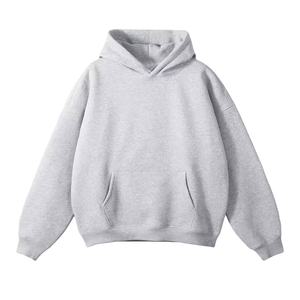 Sudadera con capucha básica de invierno con estampado de peso pesado para hombre, sudadera de lana tejida informal de algodón 100% de alta calidad - Product Image 4