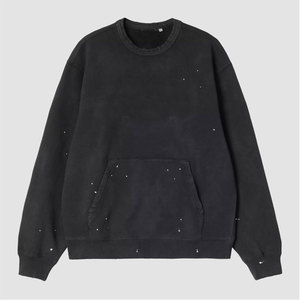 Sweat-shirt à col rond uni pour homme, sweat-shirt en molleton à col rond avec bordure côtelée, sweat-shirt grande taille pour homme - Product Image 5