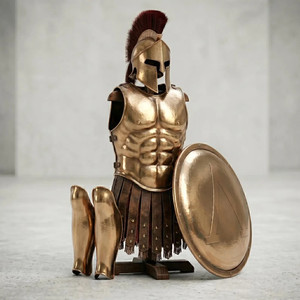 Armadura Medieval Antigua Hecha a Mano, Conjunto de Armadura de Guerrero Griego, Pechera de Acero, Casco Corintio, Diseño 3D Completo para Cosplay - Product Image 3