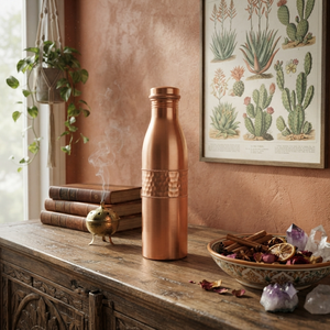 Botella de Agua de Cobre Puro, Diseño Martillado a Mano, Botella Reutilizable, Regalo Tradicional Ayurvédico para el Bienestar, Venta al Por Mayor para Exportación - Product Image 6