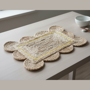 แผ่นรองจาน AG Elements Natural Jute รุ่นร่วมสมัย ขนาด 19x12.5 นิ้ว ทอมือ เป็นมิตรกับสิ่งแวดล้อม กันลื่น ทนความร้อน หนา 2 มม. - Product Image 2