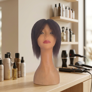 <b>Short</b> Straight Black <b>Wig</b> Full Cap Human Hair For Women - Product Image 2