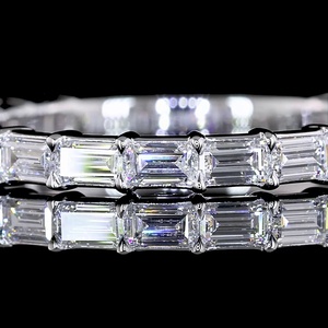 IGI Certified 1 CT Baguette Cut Diamond Eternity Band East West Set 14K Solid White Gold Platinum Wedding Ring Fine Jewelry - Product Image 3