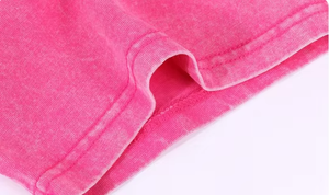 Camiseta Corta de Manga Corta para Mujer, Estilo Lavado, Holgada, Tejida, 100% Algodón Ecológico - Product Image 5