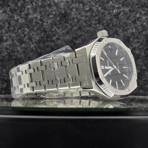 Montre de luxe pour hommes, 41mm, en acier inoxydable, mouvement mécanique automatique, analogique, lunette noire de 16mm, bracelet intégré, Sport - Product Image 2