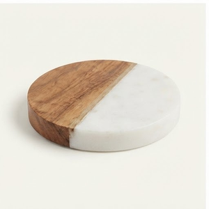 Posavasos Redondo de Madera con Efecto Mármol y Resina, Estilo Oriental, Antideslizante, 10 cm de Diámetro, 1.5 cm de Grosor, Hecho a Mano, Ecológico y Duradero - Product Image 3