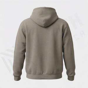 Sweat-shirt à capuche oversize en coton uni brodé, personnalisable avec impression, respirant, vente en gros, couleur personnalisée - Product Image 2