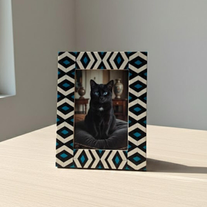 FAIZA CRAFT Cadre photo en résine fait main au design unique, impression UV, montage mural, orientation horizontale - Luxe moderne indien - Product Image 4