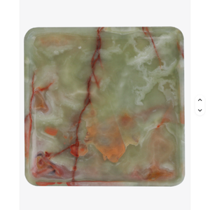 Plateau carré en onyx vert multi-vert, plateau de service décoratif en pierre naturelle, plateau en onyx de luxe fait main, fournisseur en gros - Product Image 2