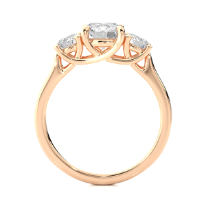 Anillo de Compromiso de Diamantes Cultivados en Laboratorio de 18K y 1.95CT, Corte Redondo, 3 Piedras, para Mujer, Venta al Por Mayor de Fábrica - Product Image 2