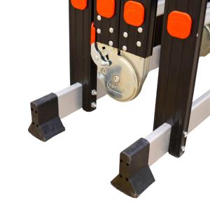 Échelle télescopique VIETLADDERS 43 en aluminium 6063 isolée, pliable, avec charnière de verrouillage, capacité de charge 150 kg, combinaison flexible pour hôtel - Product Image 6