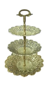 Top Vente Artisanat En Laiton Solide Peint À La Main Floral Gravure Conception Chocolat Présentoir ou Fruits Stand - Product Image 2