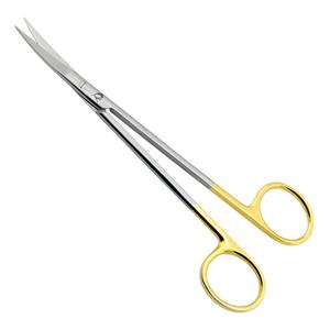 Tijeras Quirúrgicas Kelly de 16 cm, Rectas y Curvas, de Acero Inoxidable con Inserciones de Carburo de Tungsteno, Puntas Afiladas, Mango Dorado con Acabado Pasivado - Product Image 4