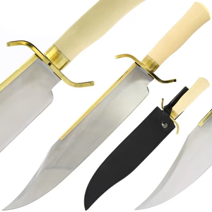 Handmade D2 Steel Blade Bowie <b>Knife</b> with Genuine Leather Sheath High Quality Customizable Camel <b>Bone</b> <b>Handle</b> OEM Support - Product Image 5