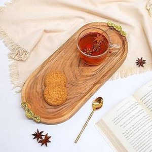 Oval Wooden Serving Tray Handmade Minimalist Solid Design Plate Dishes & Plates - Product Image 4