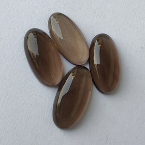 ควอตซ์สโมคกี้ธรรมชาติทรงรีขนาดใหญ่แบบคาโบชอง ด้านหลังแบน สำหรับทำเครื่องประดับ มีทุกขนาดให้เลือก - Product Image 2